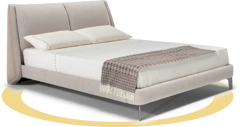 Cama arrumada com o jogo Natuzzi Editions Dreams